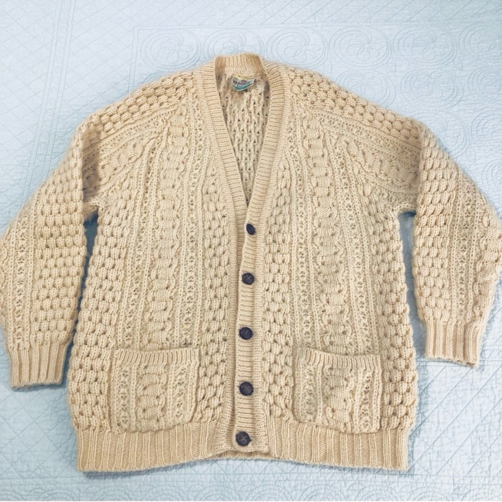 Bonner of Ireland Aran cardigan. Size large.